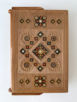 Small Carved Wooden Box with inlay