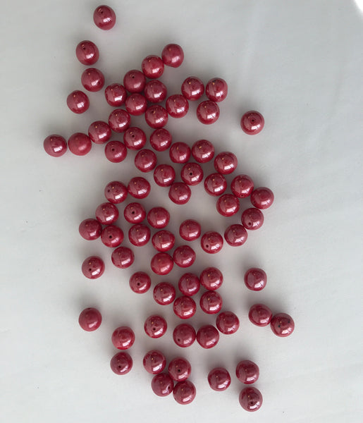 Red czech glass beads (loose)