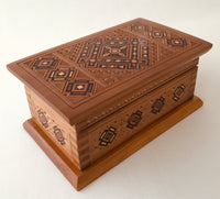 Small Carved wood box with inlay