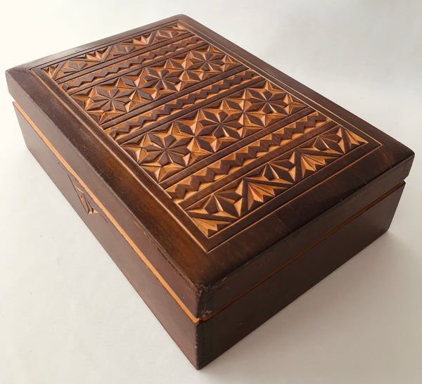 Carved - lacquered wooden box