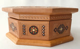 Medium Octogonal Wooden Box with inlay