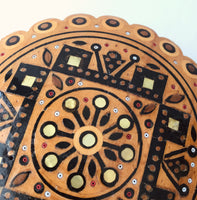 Small Round Wooden Box with inlay