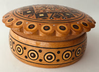 Small Round Wooden Box with inlay