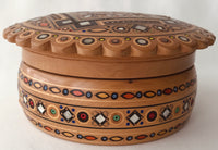 Medium Round Wooden Box with inlay