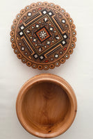 Medium Round Wooden Box with inlay