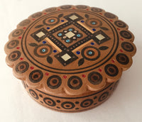 Mini Round Wooden Box with inlay