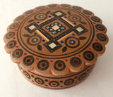 Mini Round Wooden Box with inlay