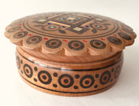 Mini Round Wooden Box with inlay