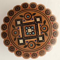 Mini Round Wooden Box with inlay