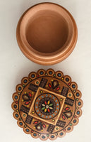 Small Round Wooden Box with inlay