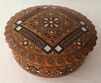 Medium Round Wooden Box with inlay