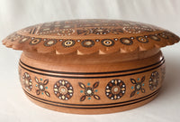 Large Round Wooden Box with inlay