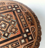 Large Round Wooden Box with inlay