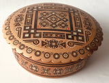 Large Round Wooden Box with inlay