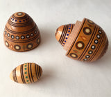 Wooden Carved/Inlay Triple Nested Pysanka