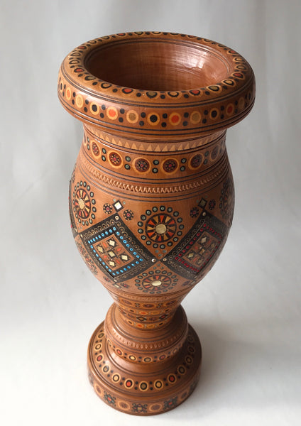 Wooden Vase with inlay