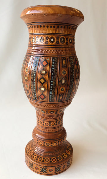 Wooden Vase with inlay