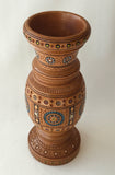 Wooden Vase with inlay, carving