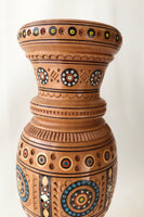 Wooden Vase with inlay, carving