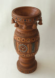 Wooden Vase with inlay, carving