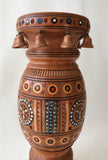 Wooden Vase with inlay, carving