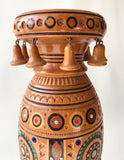 Wooden Vase with inlay, carving