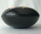 Black lacquer Floral Round Box