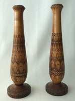 Set of wooden Vases/ Candlestick