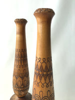 Set of wooden Vases/ Candlestick