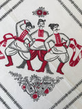 3 Men dancing Folk Design Servetka 14 in.