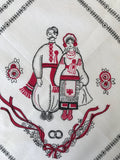 Wedding Couple Folk Design Servetka 14 in.