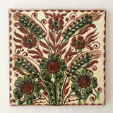 Kosiv Tile "Flowers and wheat" 7.5"