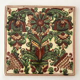 Kosiv Tile "Floral with Grapes" - 8"  (Signed)