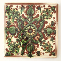 Kosiv Tile "Floral & Leaf" - 8"  (Signed)