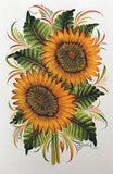 Petrykivka Sunflowers Original 5.75 x 9 in