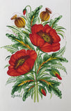 Petrykivka Poppies Original 5.75 x 9 in