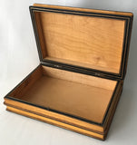 Wooden Box with Straw Applique