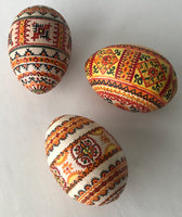 Three Vintage Painted Pysanky