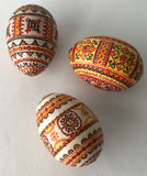 Three Vintage Painted Pysanky