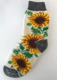 Ladies Wool Sunflower Socks in white