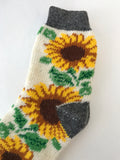 Ladies Wool Sunflower Socks in white