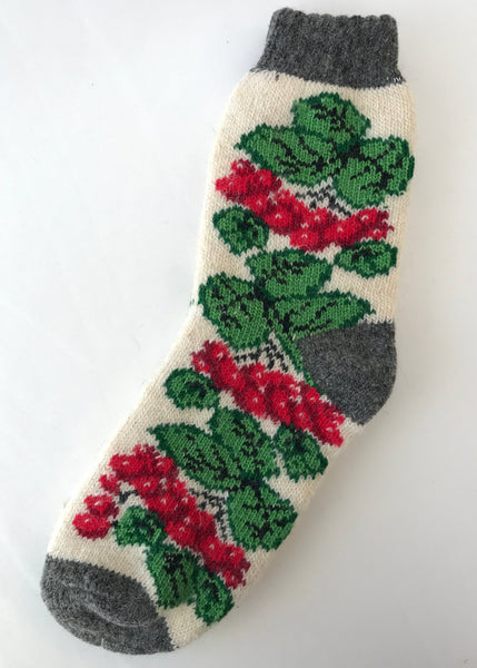 Ladies Wool Floral Kalyna Socks