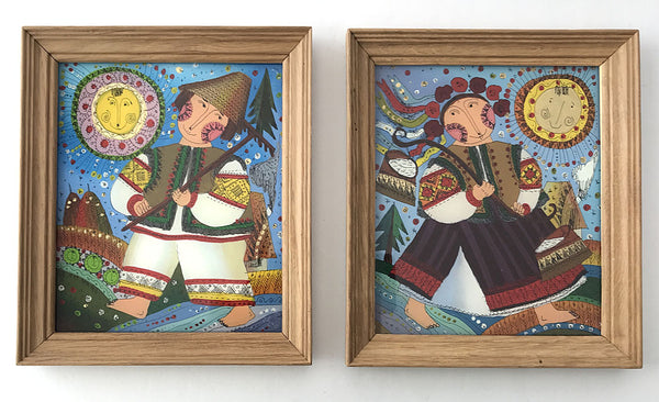 Set of Glass Paintings, Nese Halya Vodu and Ivanko