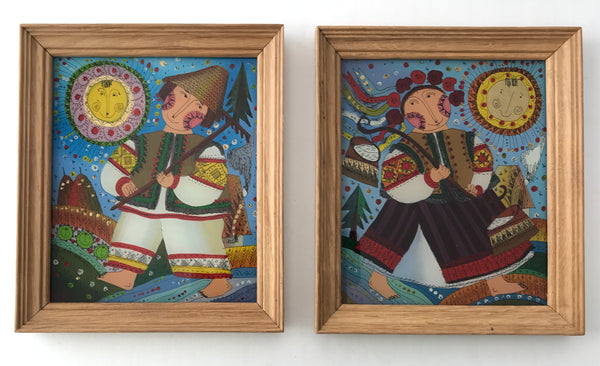 Set of Glass Paintings, Nese Halya Vodu and Ivanko