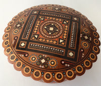 Medium Round Wooden Box with inlay