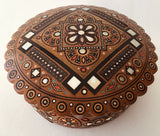 Medium Round Wooden Box with inlay