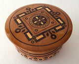 Mini Round Wooden Box with inlay