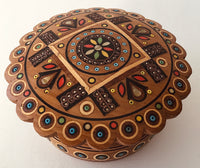 Small Round Wooden Box with inlay