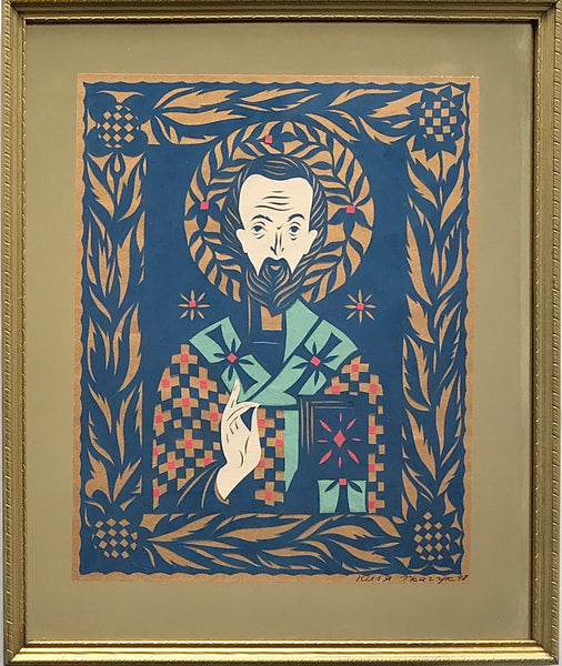 St. Nicholas - Framed Vyrizanka Art