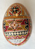 Handmade Goose Pysanka (with lines in shell) A